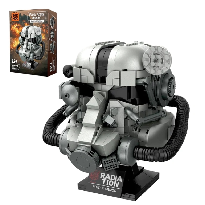 1088pcs Fallout Power Armor Helmet Building Block Set Collectible Decoration WGC