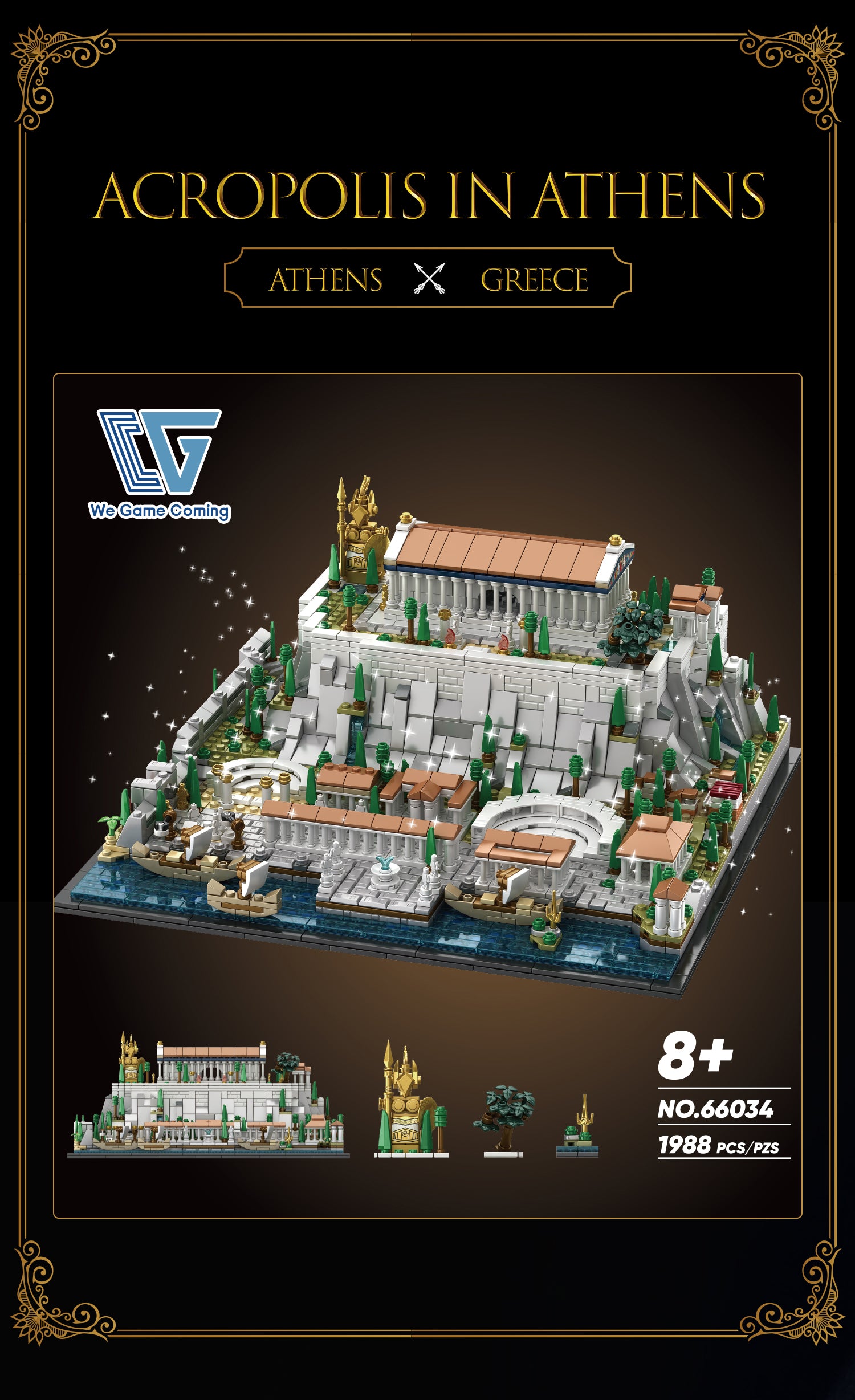 1988PCS The Most Famous Acropolis Model with Athens Temples MOC City B ...