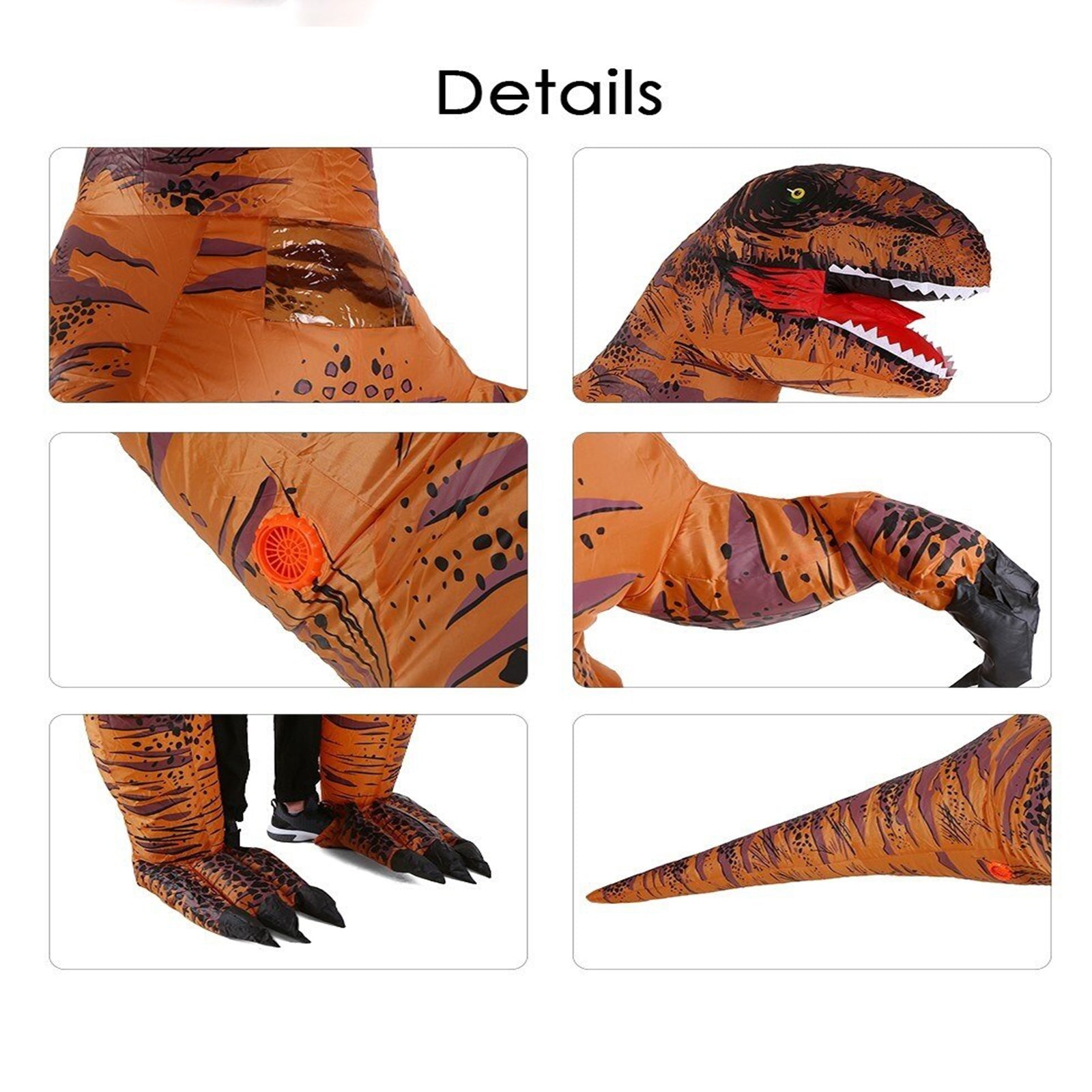 T-Rex 2.0 Costume Unisex Waterproof Inflatable Party Cosplay for Halloween T-rex Dinosaur Animal Party Birthday Gifts For Kids & Adult Book Week Costume