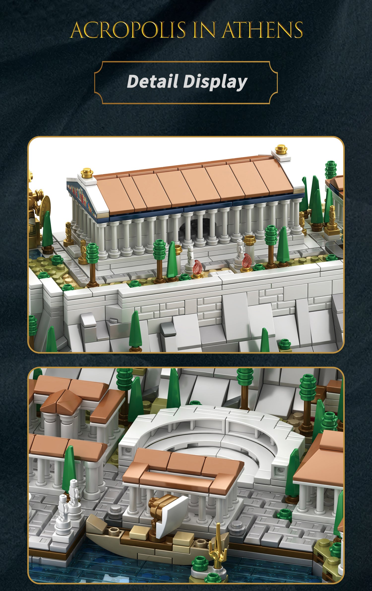 1988PCS The Most Famous Acropolis Model with Athens Temples MOC City B ...