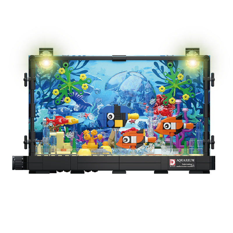 725PCS Jorumo Fish Tank Building Block Lighting Aquarium Sets for