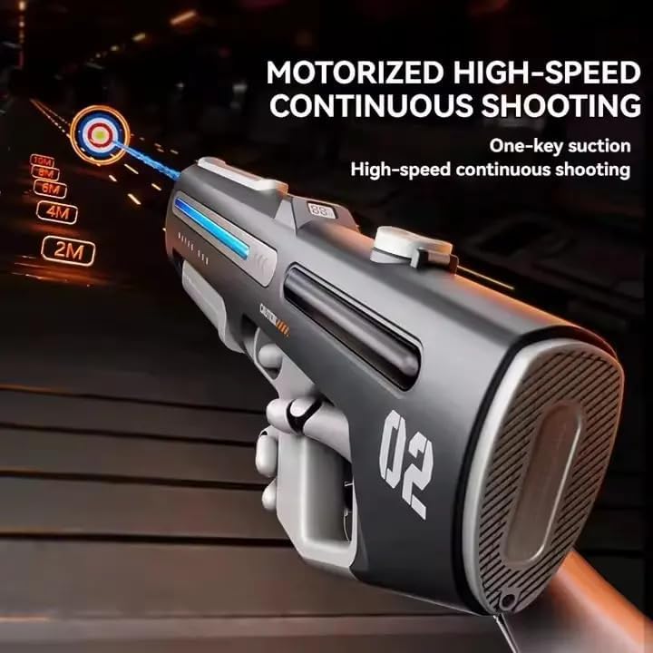 700ML Automatic Space Pulse Silver Gray Mecha Style Water blaster Shooting Game Pistol Kids Toys