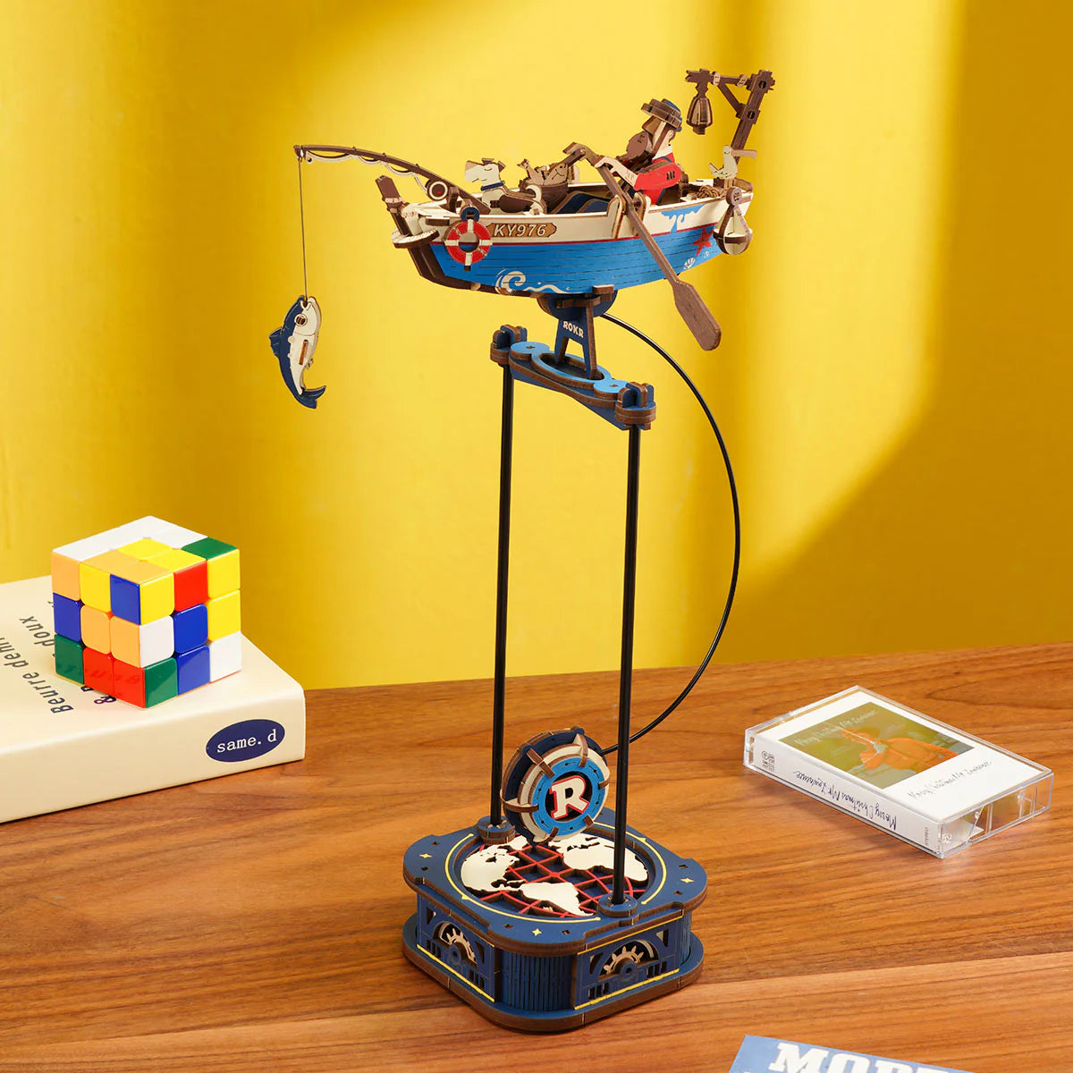 ROKR Ocean Fisher Pendulum Balance Toy 3D Puzzle - MCD02 | Wooden Marine-Themed Kinetic Desk Toy