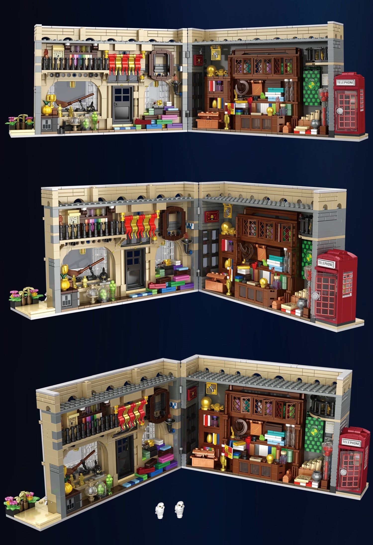 1368pcs Wizard Shop Building Block Set 2-in-1 Diagon Alley Shop Building Kit Wizard Gift WGC