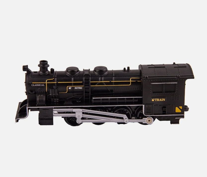 Retro Railroad Train Set with Sound Light Steam Train Locomotive Gas Tank Round 1116mm