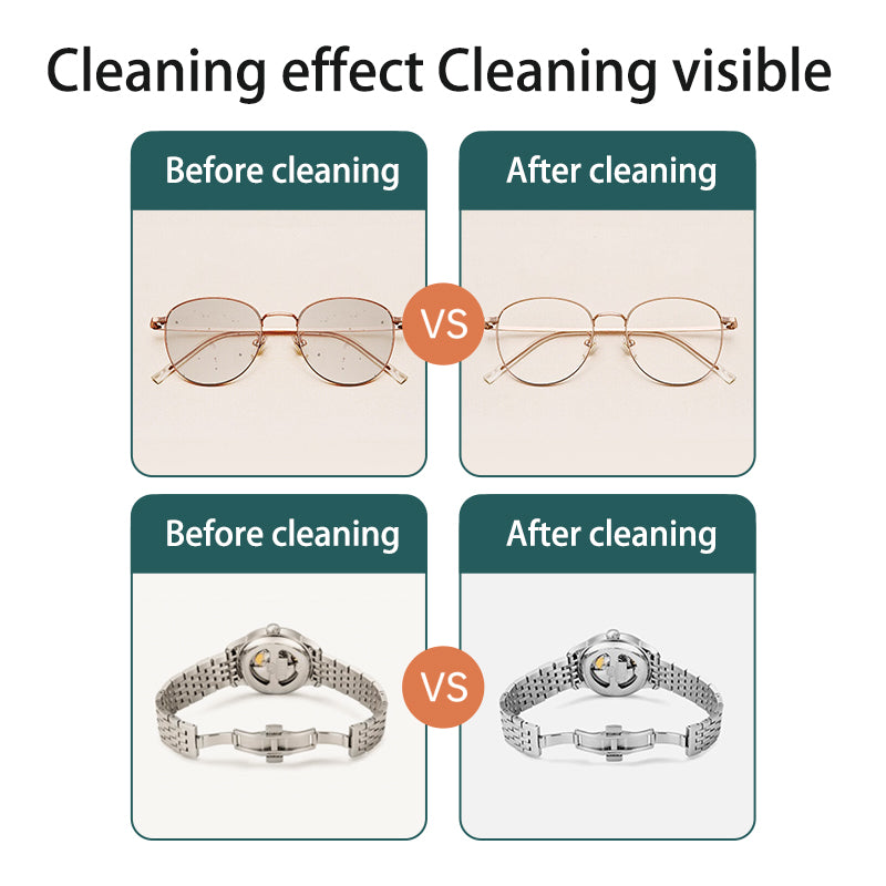 Heavy-Duty 500ml Ultrasonic Cleaner – Cleans Jewellery, Spectacles, Dentures & More with 47,000Hz Vibration – Stainless Steel Tank – White