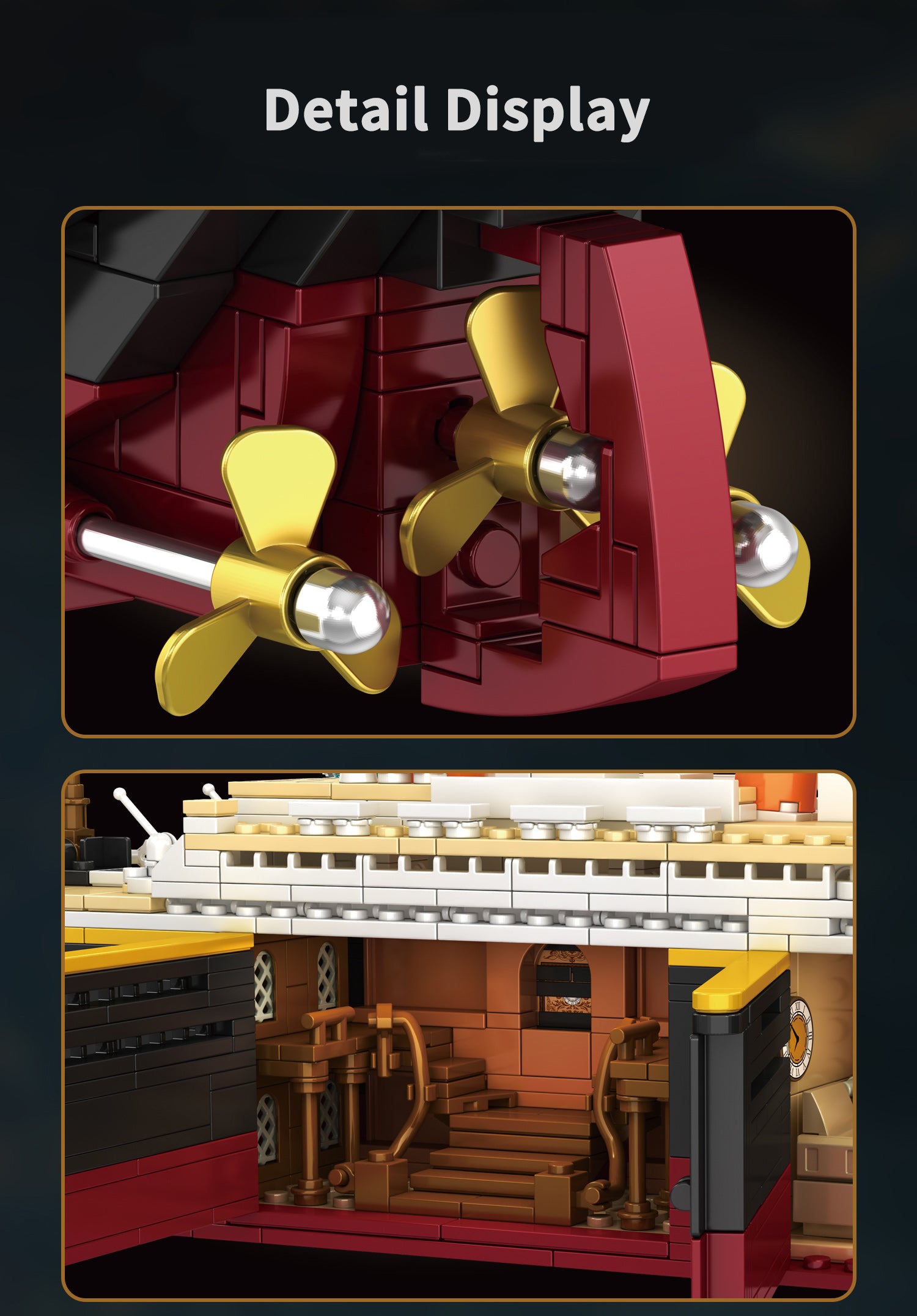 2288PCS Titanic Building Set Big Boat Block Model Set With Light Strip Gift