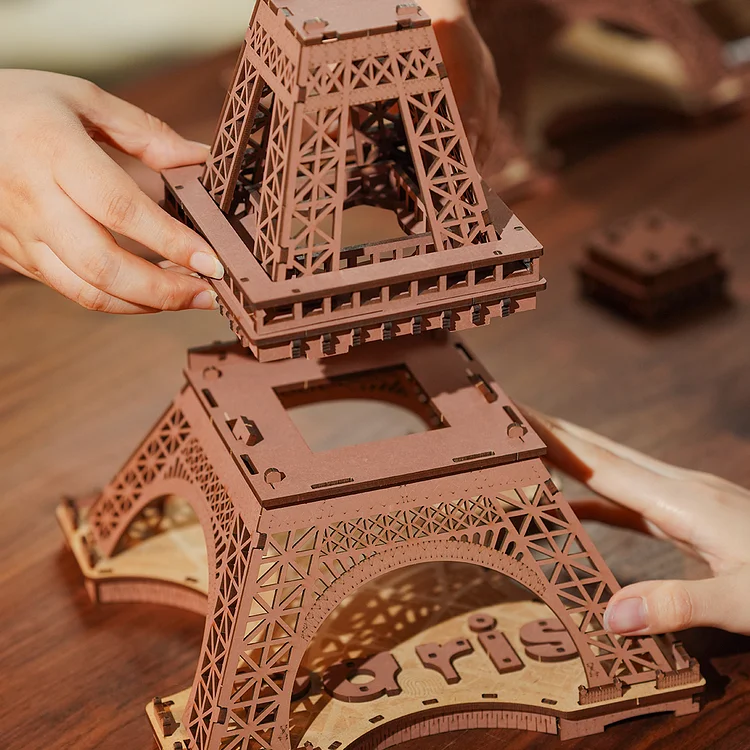 Robotime Rolife ROKR Night of the Eiffel Tower 3D Wooden Puzzle TGL01