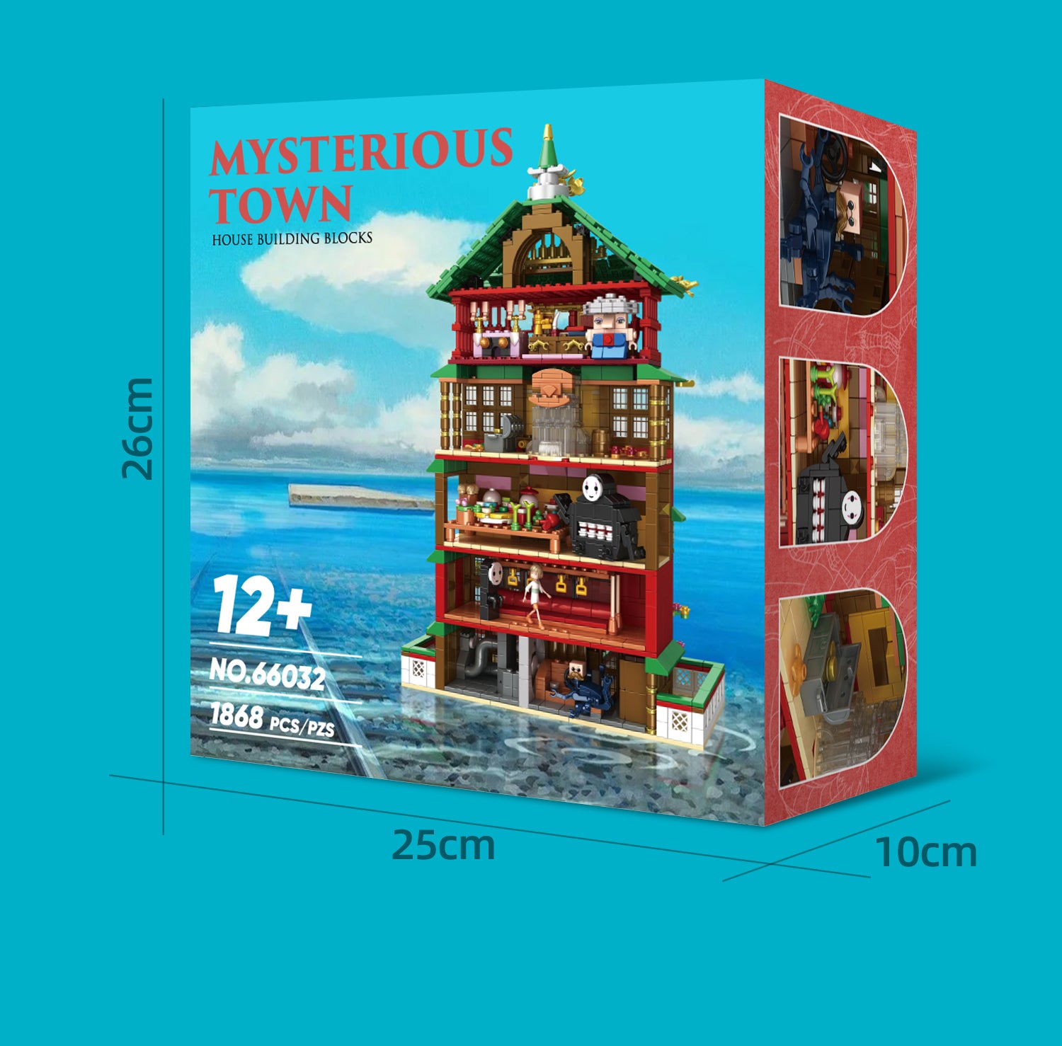 1868PCS Spirited Away Mysterious Town Building Set With Mini Figures Street View Store Model