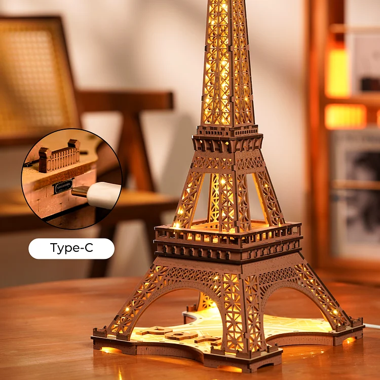 Robotime Rolife ROKR Night of the Eiffel Tower 3D Wooden Puzzle TGL01