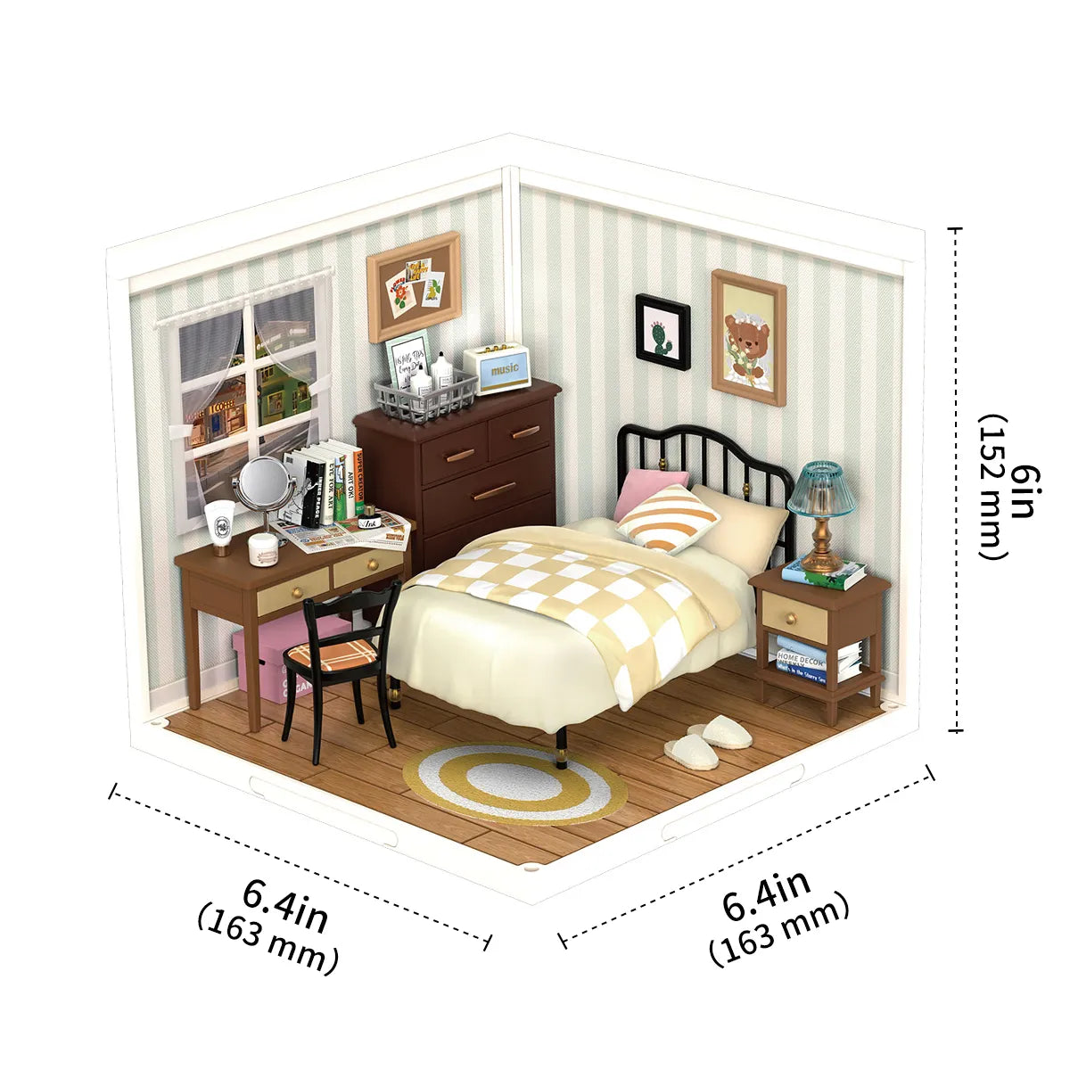 Robotime Rolife ROKR Miniature House Sweet Dream Bedroom DW009