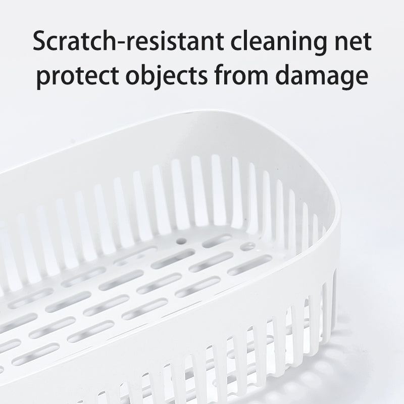 Heavy-Duty 500ml Ultrasonic Cleaner – Cleans Jewellery, Spectacles, Dentures & More with 47,000Hz Vibration – Stainless Steel Tank – White