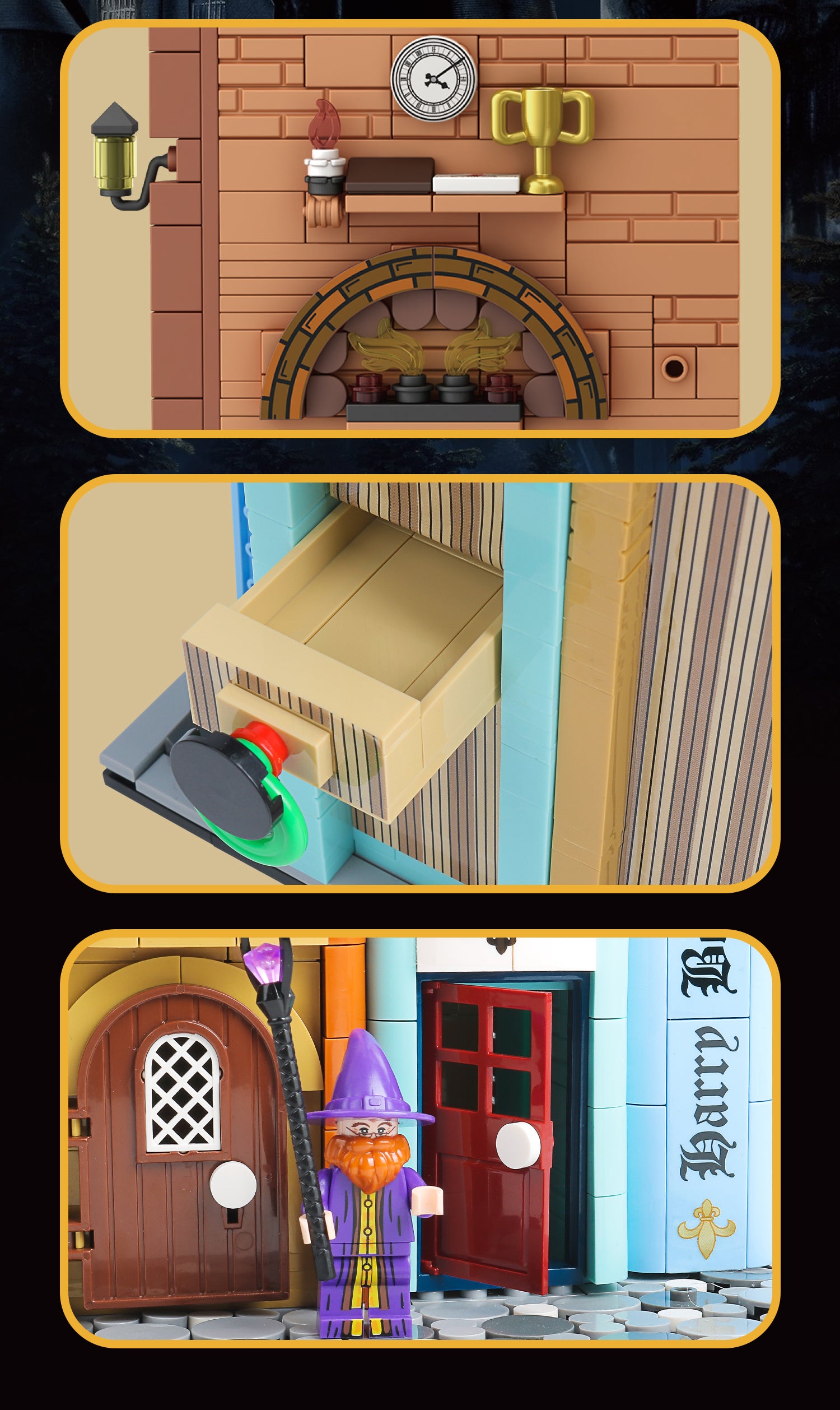 1488PCS Magic Bookends Building 3D Creative Book Stand Building Bookshelf Insert Decoration, Bookcase Miniature House Model