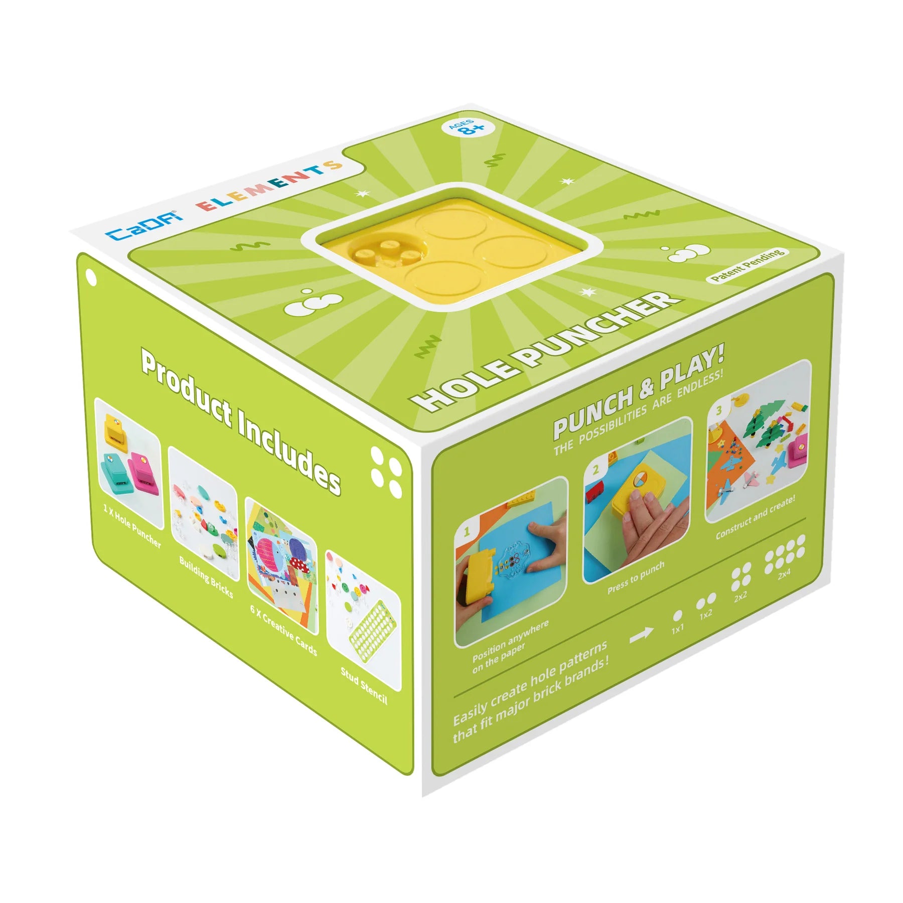 CaDA D031 99 PCS Hole Puncher D031 Building Block Combine bricks and paper easy to press and punch kids