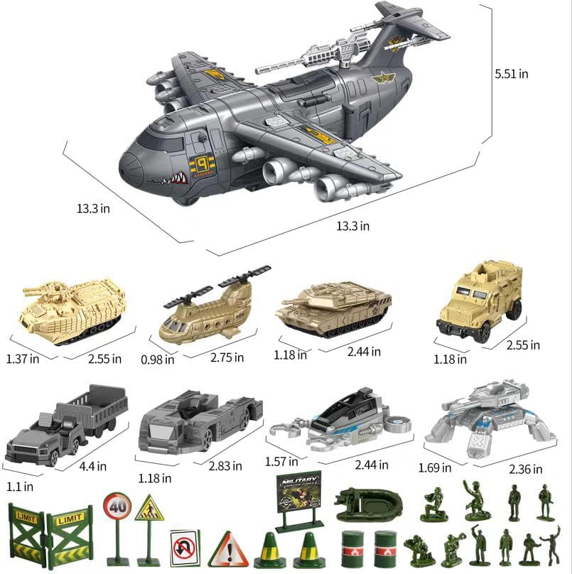 Children's Military Transformation Aircraft C17 Track Gliding Tank Can Store Transport Aircraft Boy Toy Birthday Gift