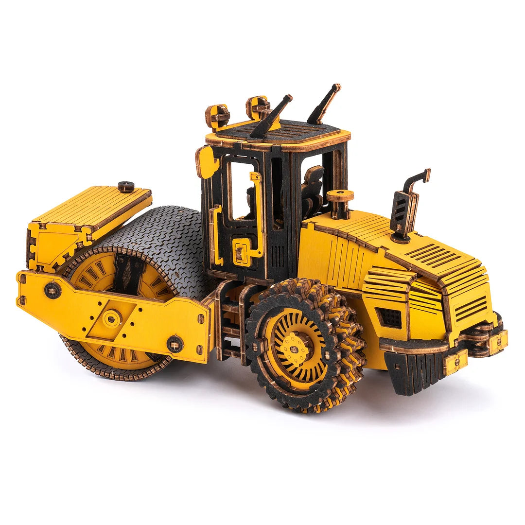 ROKR Road Roller Engineering Vehicle 3D Wooden Puzzle TG701K Educational Toy for Kids Truck Toys for Gifts