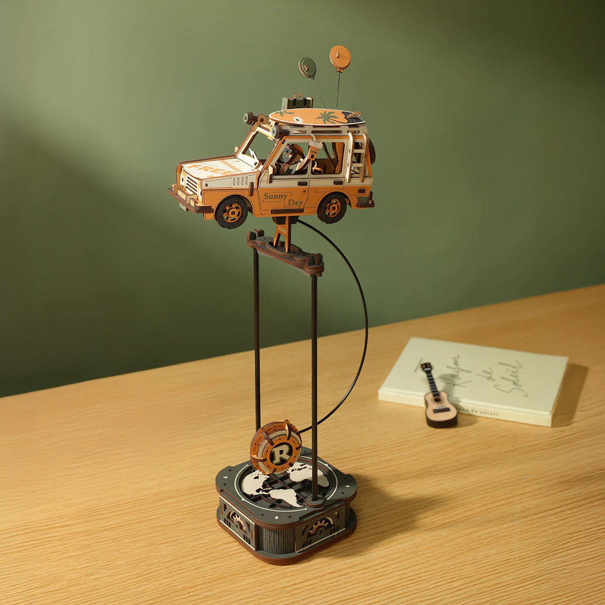 ROKR Road Tripper Pendulum Balance Toy 3D Puzzle - MCD03 | Wooden Vintage Car Kinetic Desk Toy
