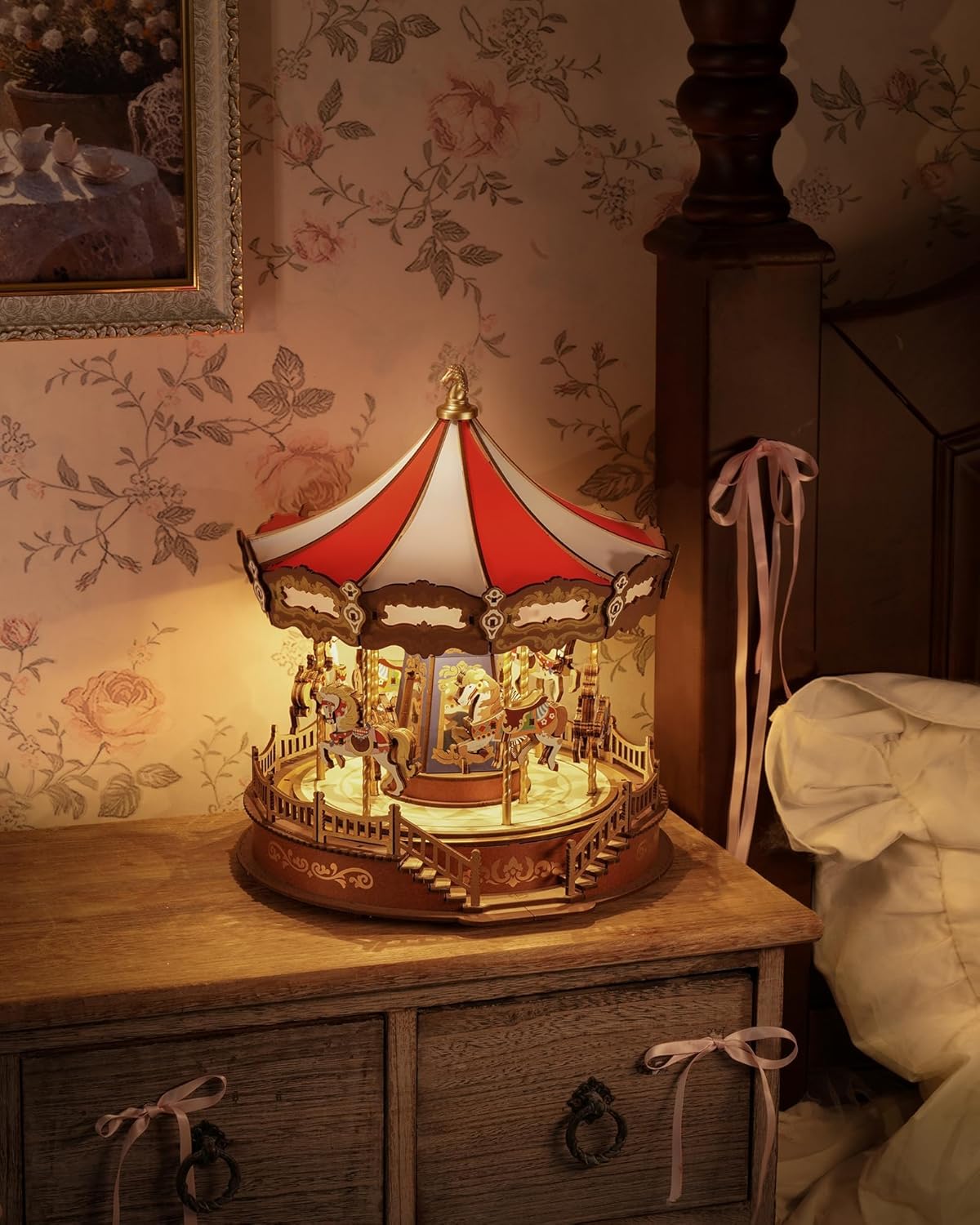 Robotime Rolife Classic Carousel 3D Wooden Puzzle AMC01