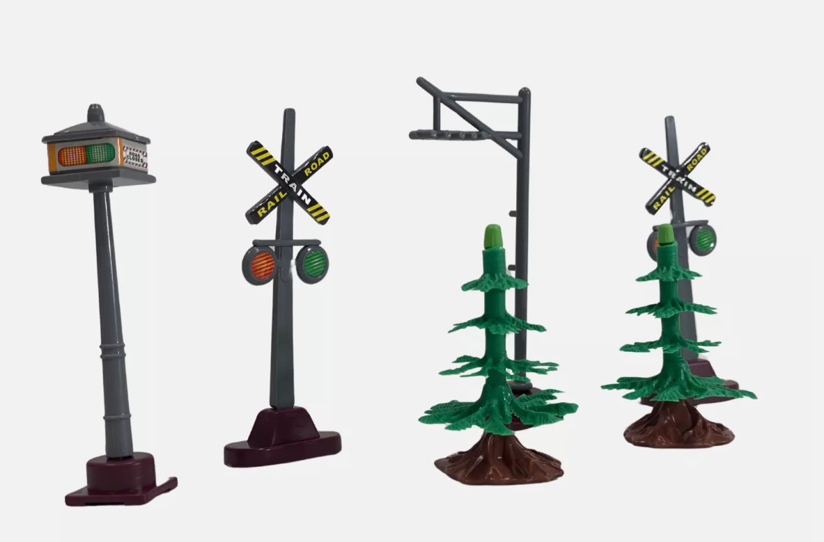 Retro Railroad Train Set with Sound Light Steam Train Locomotive Gas Tank Round 1116mm