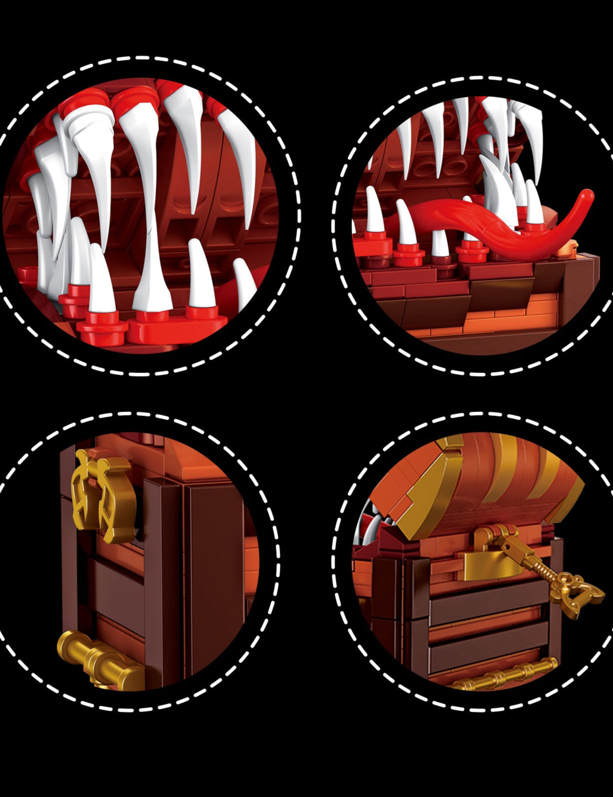 366PCS Mimic Monster Treasure Chest Legendary Collectible Figure Building Block Kit WGC