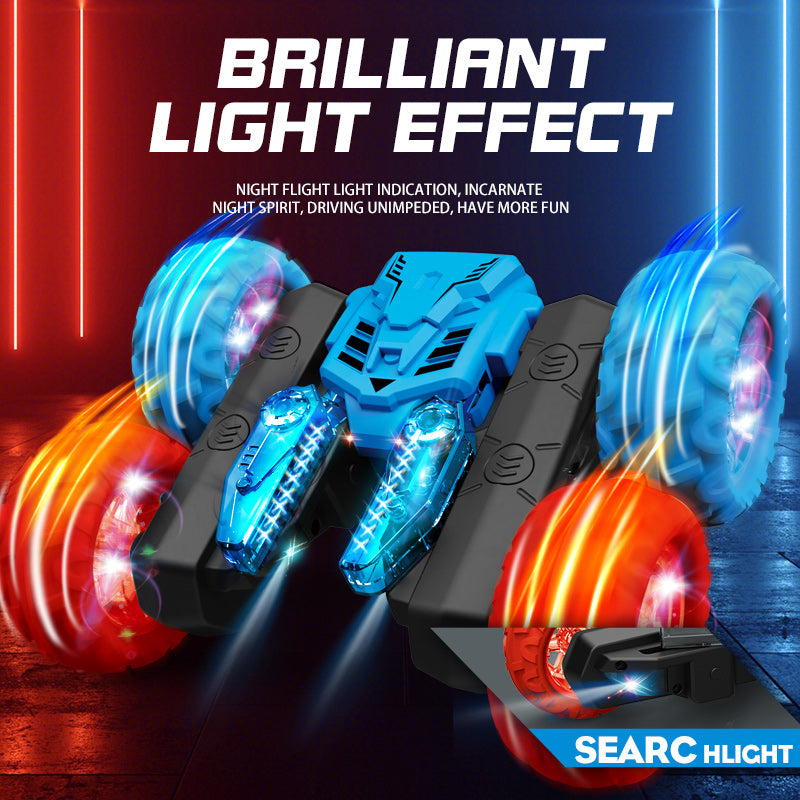 360° Rotating RC Car | Double-Sided 4WD All-Terrain Remote Control Car with LED Lights for Boys & Kids - Green