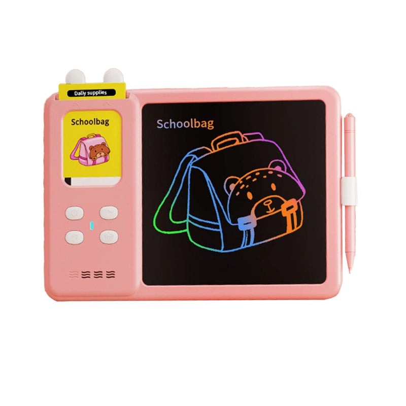 510 Words PINK 2in1 Educational Toy Talking Flash Cards Learning Machine with Writing Tablet