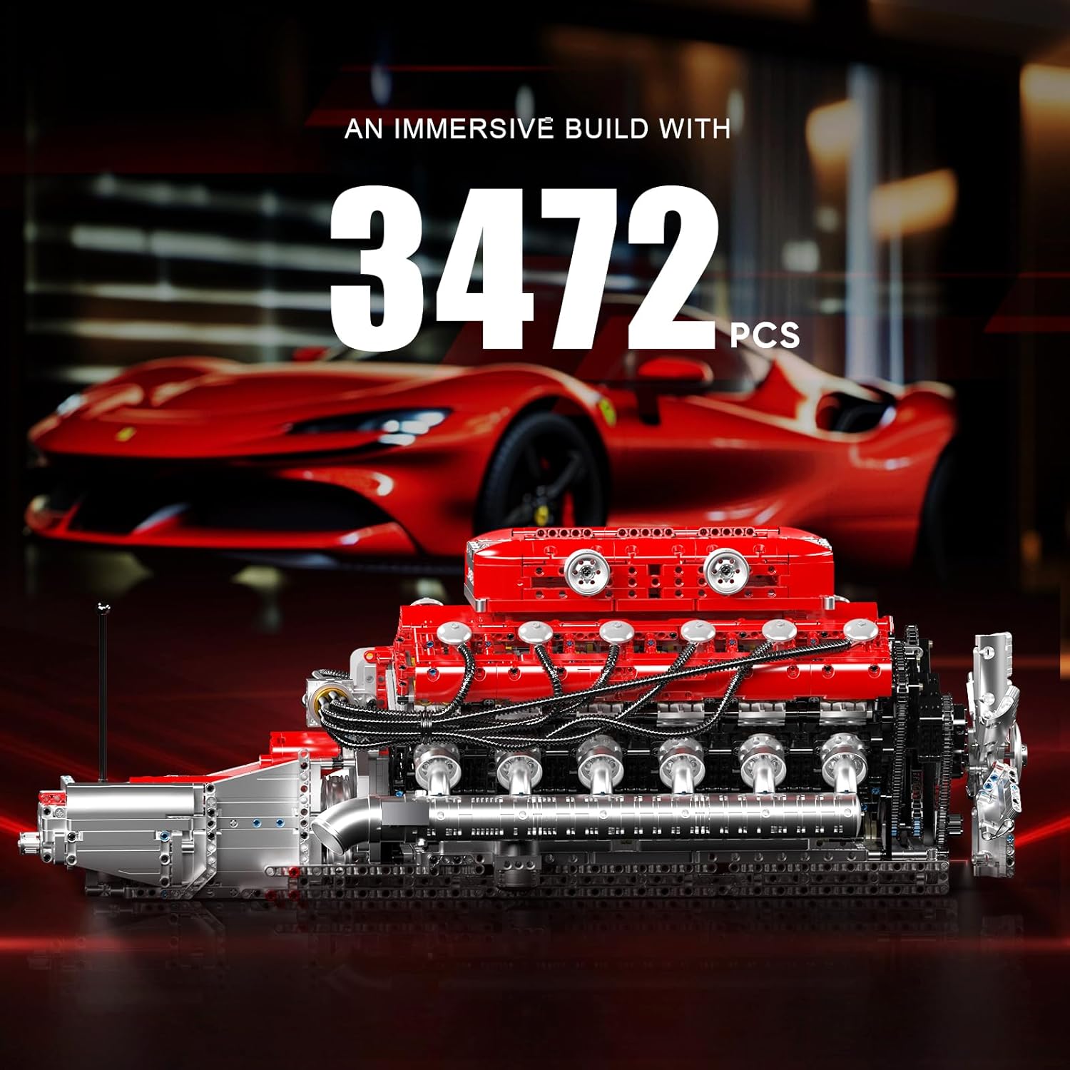 Mould King 10169 Italian Supercar V12 Engine Building Set | 3,472 Pcs
