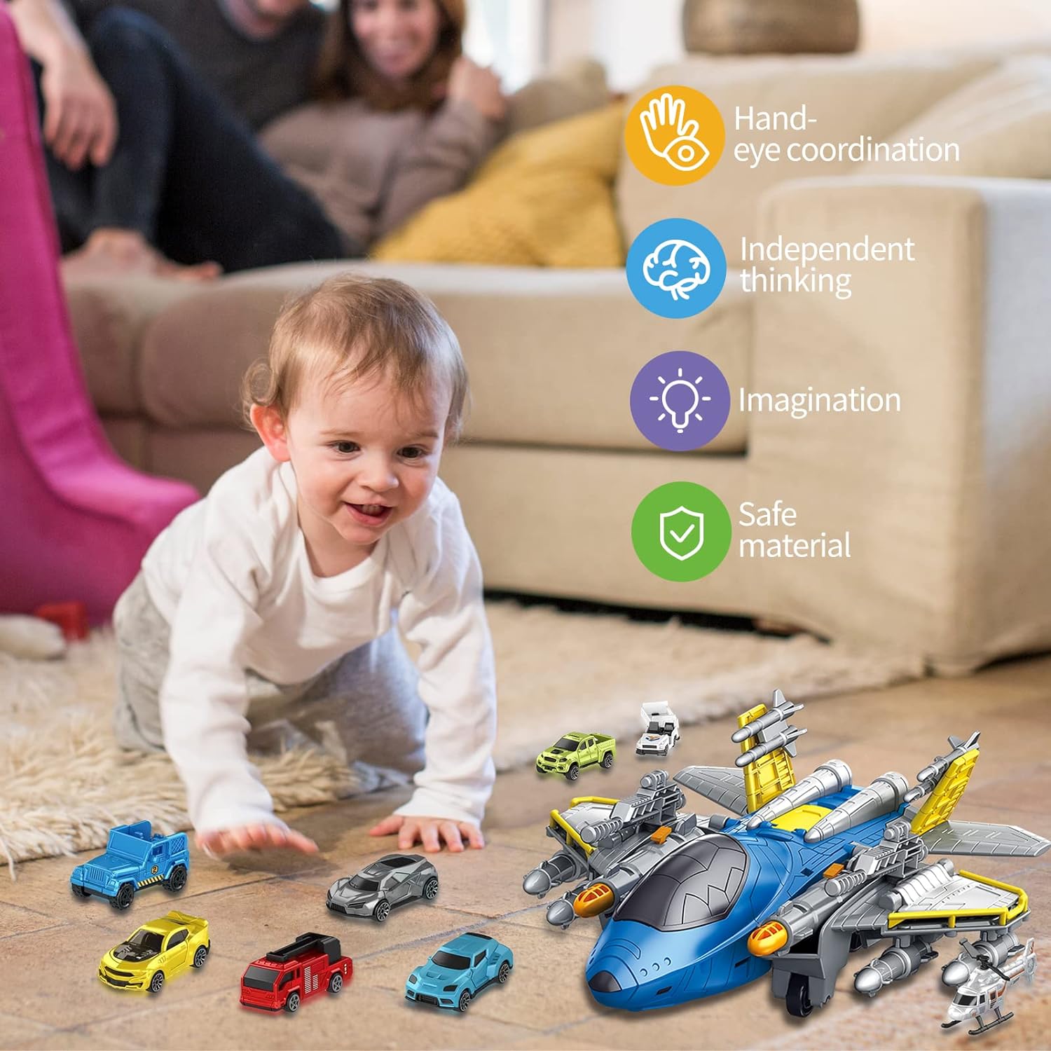 Military Fighter Model Children's Deformation Toys Simulation Puzzle Assembly Toys Car Toy Helicopter Set, Gift for Boys and Girls