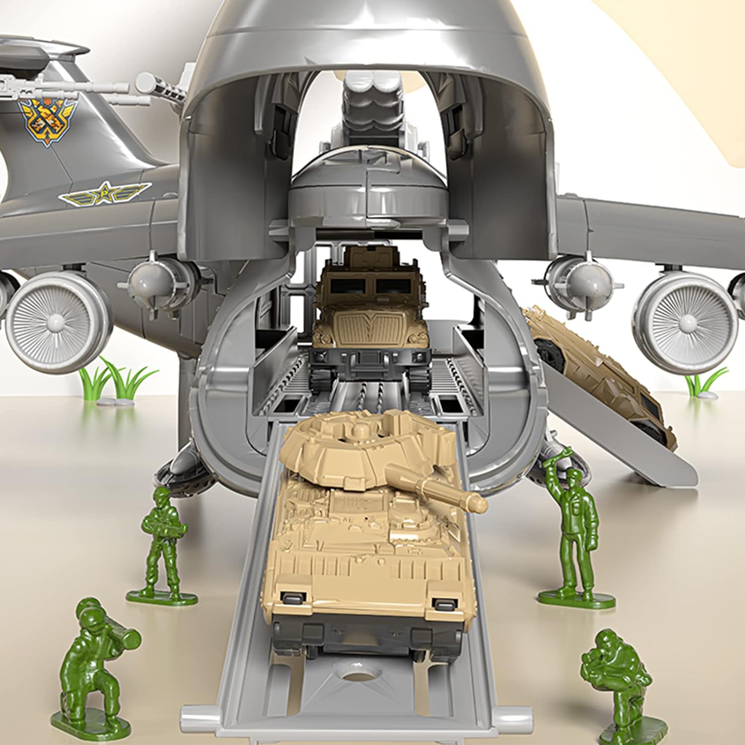 Children's Military Transformation Aircraft C17 Track Gliding Tank Can Store Transport Aircraft Boy Toy Birthday Gift