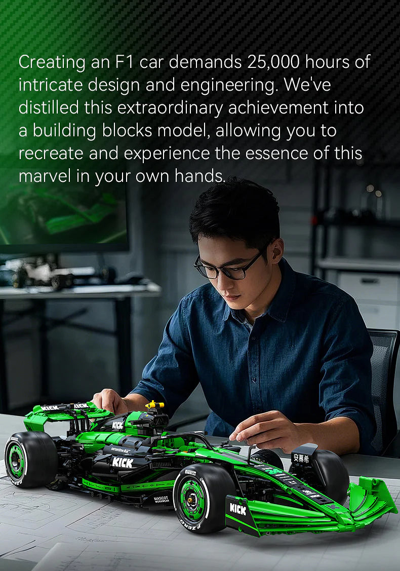 CADA 2553pcs KlCK Sauber F1 Team C44 2024 C64010W for Children Adult