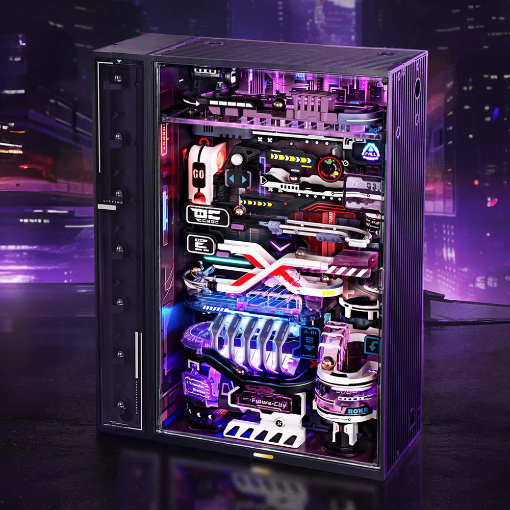 ROKR MR02S "Starry Night Express" Marble Run – 3D Wooden Puzzle with Motorised Lift & LED Lights