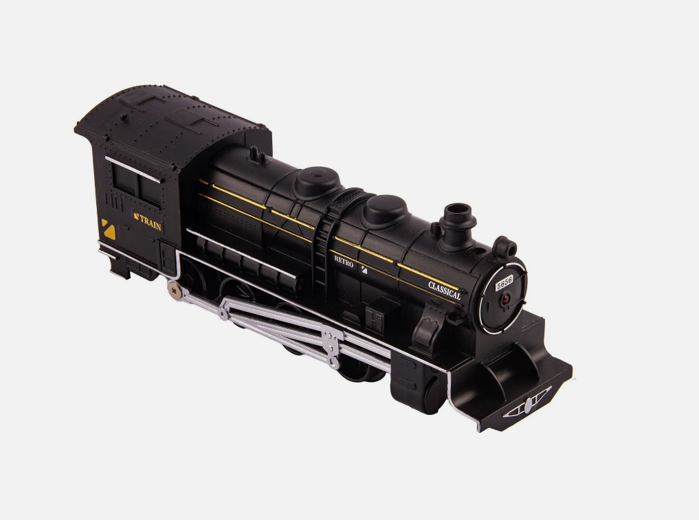 Retro Railroad Train Set with Sound Light Steam Train Locomotive Gas Tank Round 744mm