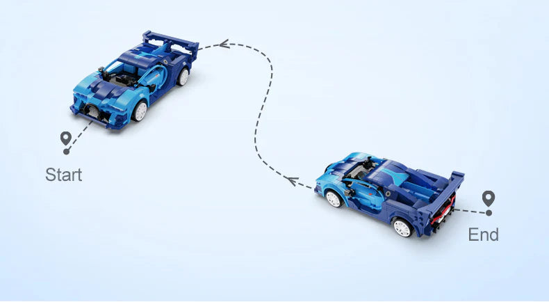 CaDA C51073W 325PCS Bricks Model RC Blue Race Car Programming Building Blocks Remote Control Speed Vehicle