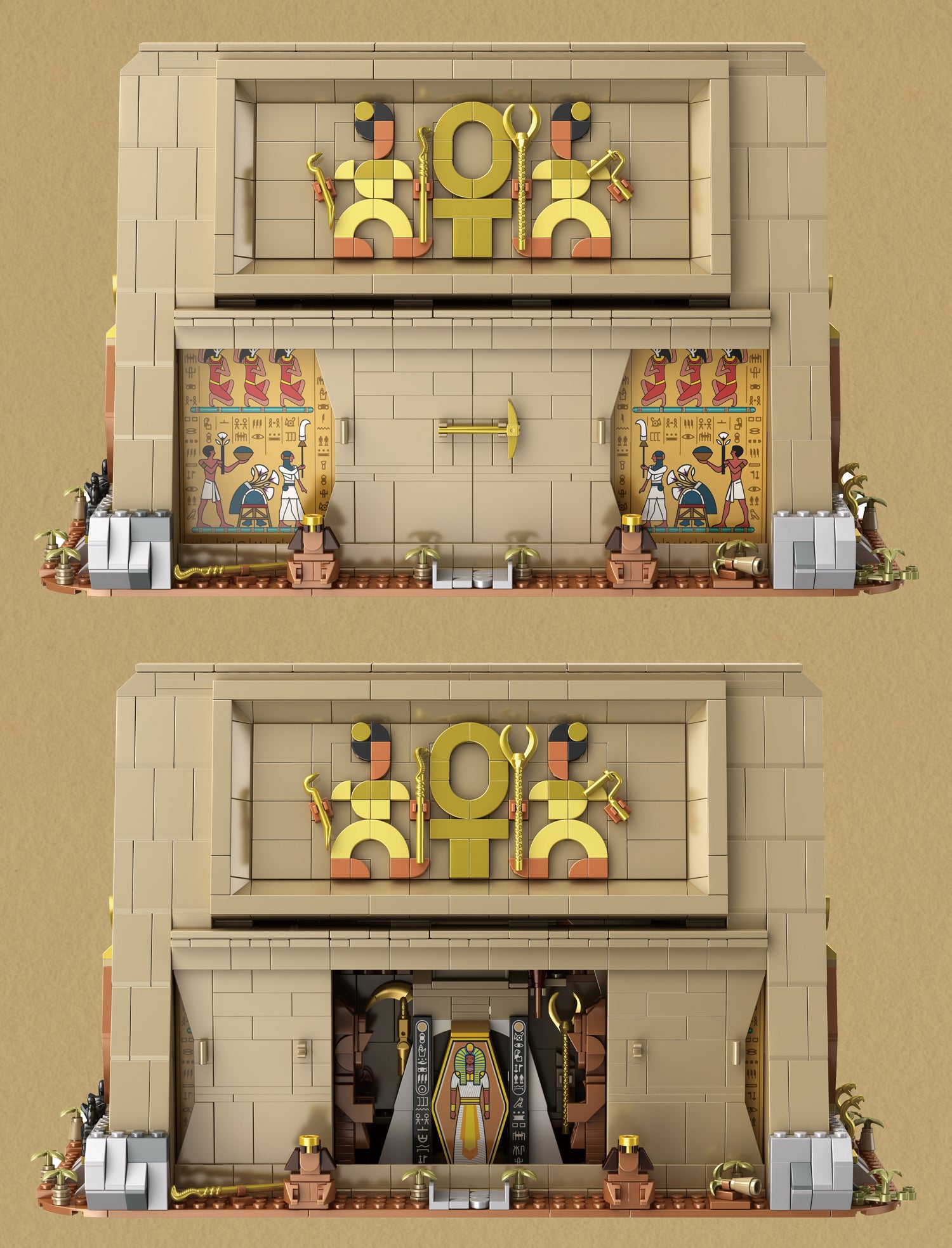 2666pcs Ancient Egyptian Temple Architecture Building Blocks Set WGC