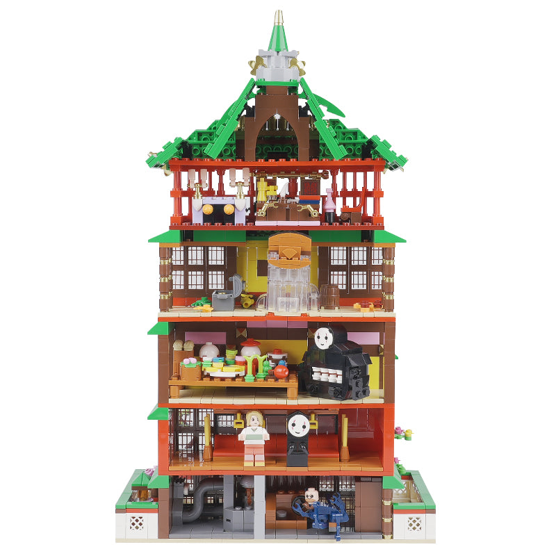1868PCS Spirited Away Mysterious Town Building Set With Mini Figures Street View Store Model