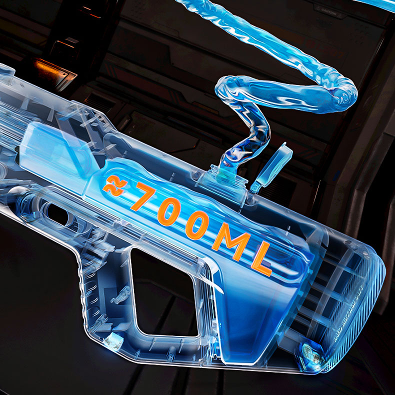 700ML Automatic Space Pulse Silver Gray Mecha Style Water blaster Shooting Game Pistol Kids Toys
