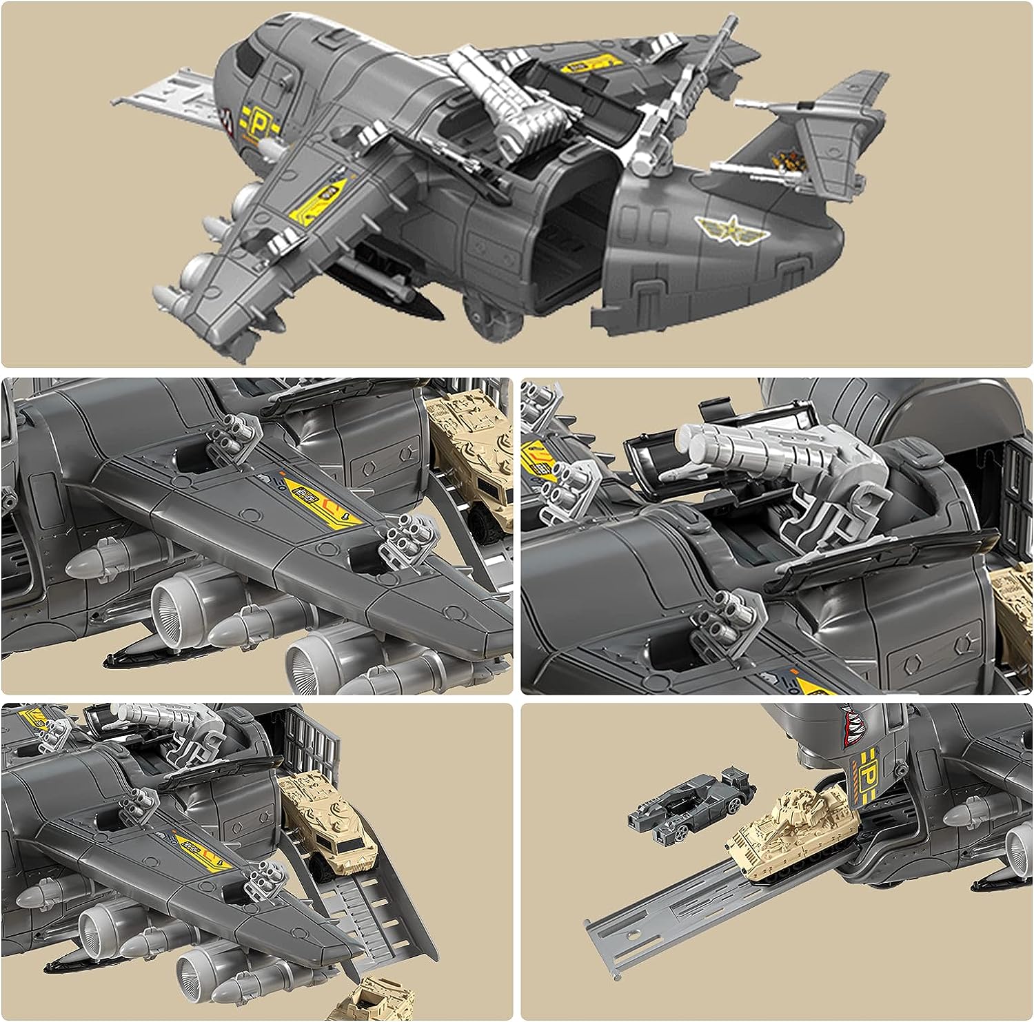 Children's Military Transformation Aircraft C17 Track Gliding Tank Can Store Transport Aircraft Boy Toy Birthday Gift