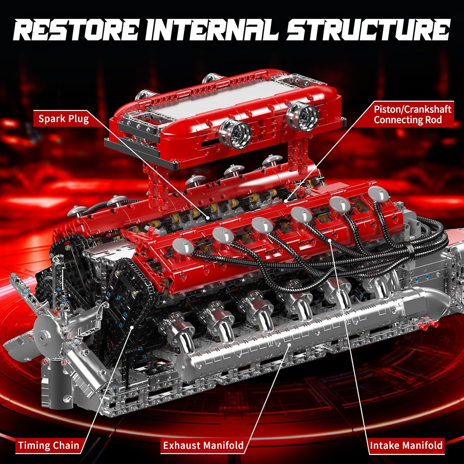 Mould King 10169 Italian Supercar V12 Engine Building Set | 3,472 Pcs