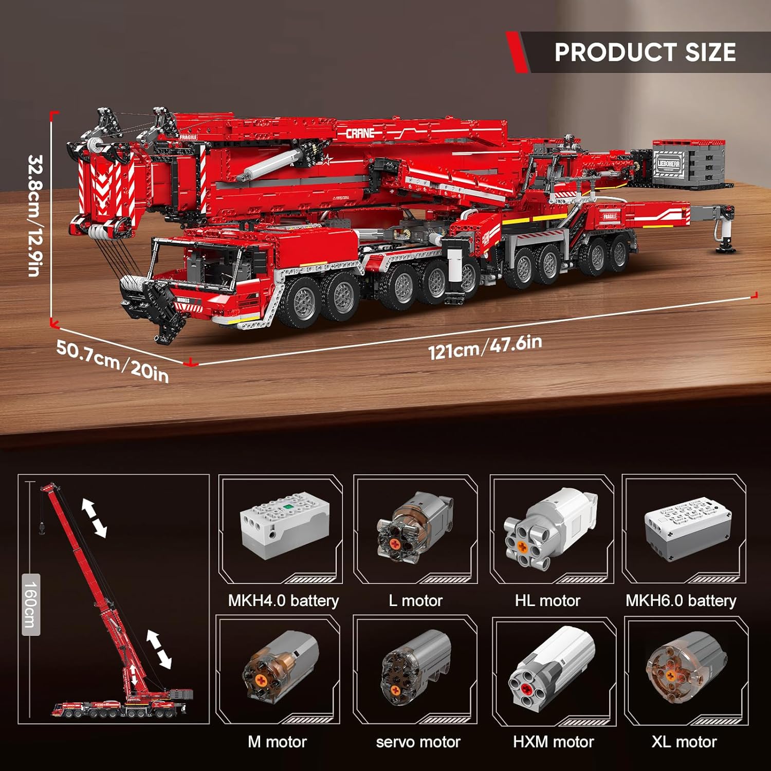 Mould King 17008 Ultimate Liebherr LTM 11200 Remote Controlled Crane Building Sets | 8,506 Pcs