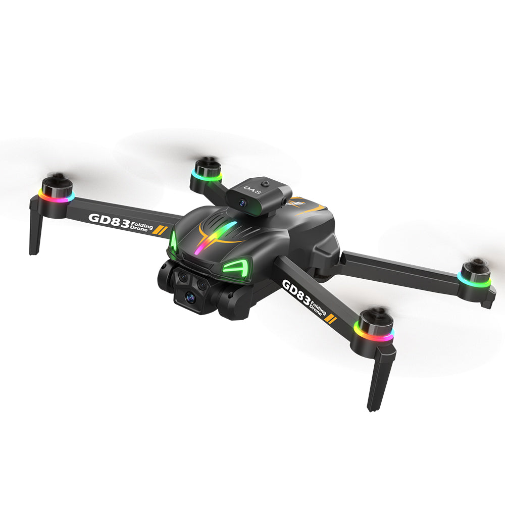 Global Drone GD83 Foldable Drone with 4K Camera | Brushless Motor Quadcopter Under $500, RGB Lights & Compact Design