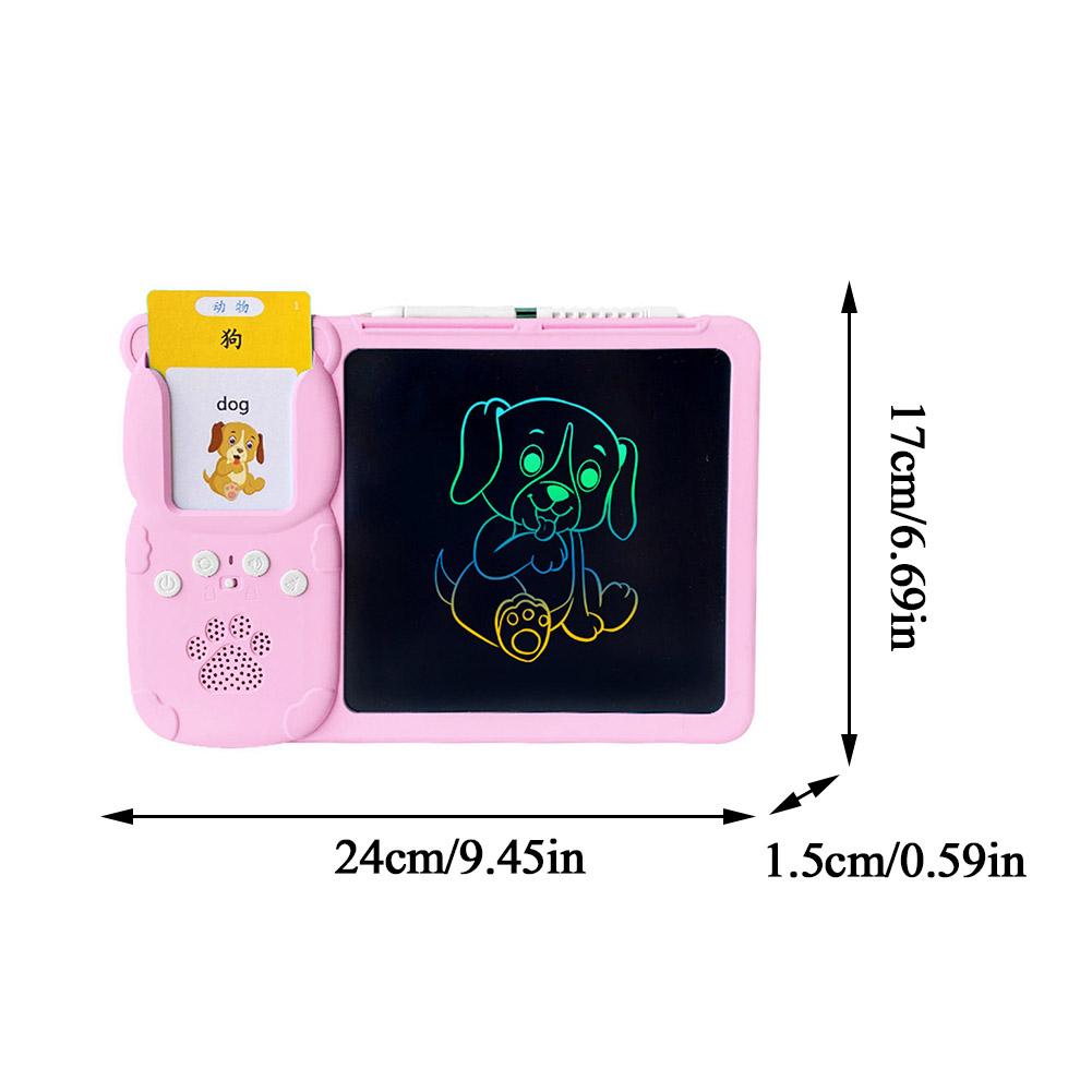 224 Words PINK 2in1 Educational Toy Talking Flash Cards Learning Machine with Writing Tablet