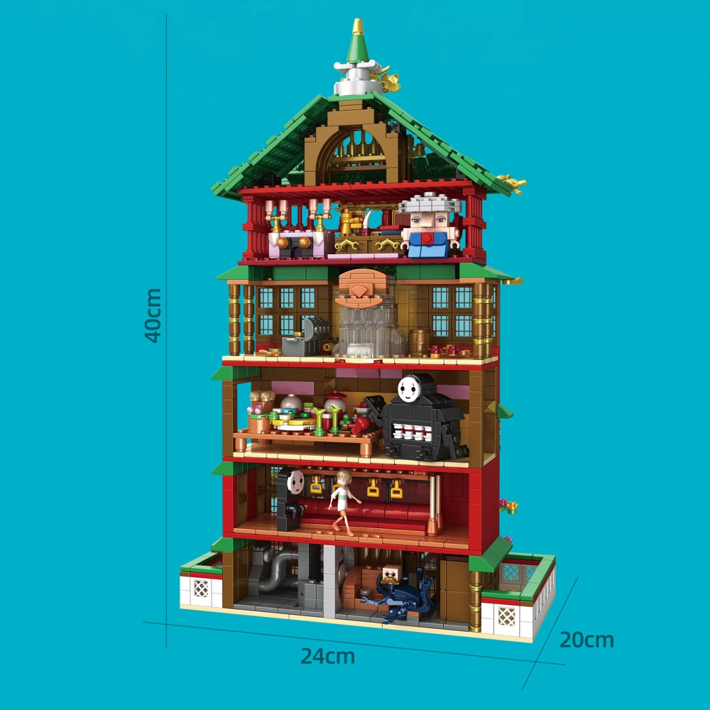 1868PCS Spirited Away Mysterious Town Building Set With Mini Figures Street View Store Model