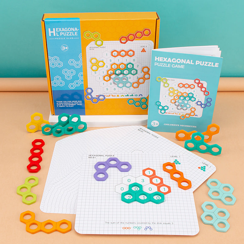 Wooden Honeycomb Fun Ever-Changing Jigsaw Puzzle Logical Thinking Exercise Cognition Hexagonal Puzzle Early Education Game toy