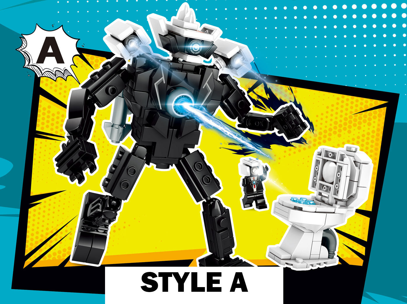 4PACKS 1227PCS Toilet Man Vs Monitor Man Game Figures Speakerman Camera Man Dolls Skibidi Doll Building Block Toys MG1339