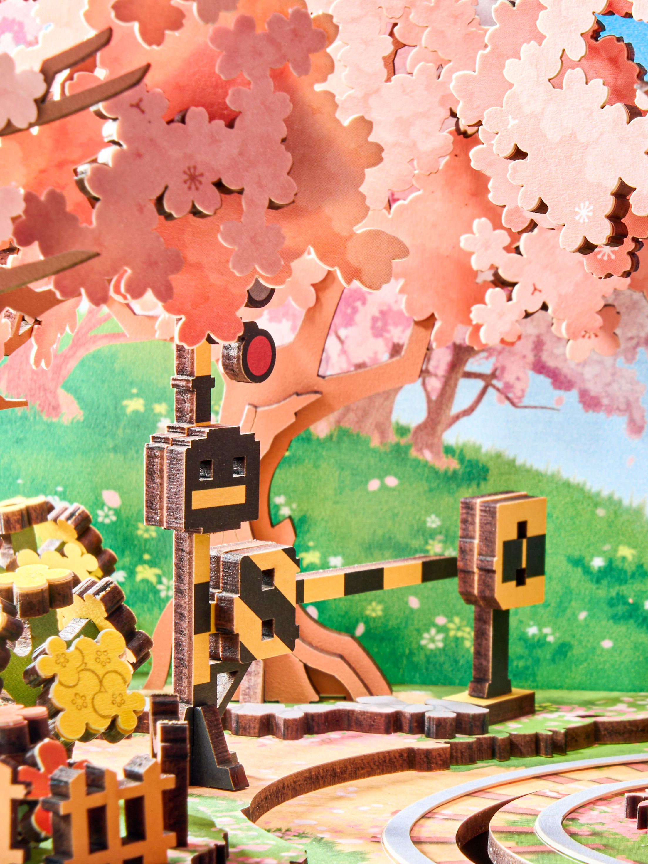 Rolife Sakura Dreamy Tour DIY Music Box 3D Wooden Puzzle - AMT02 | Wind-Up Musical Craft Kit with LED Lights