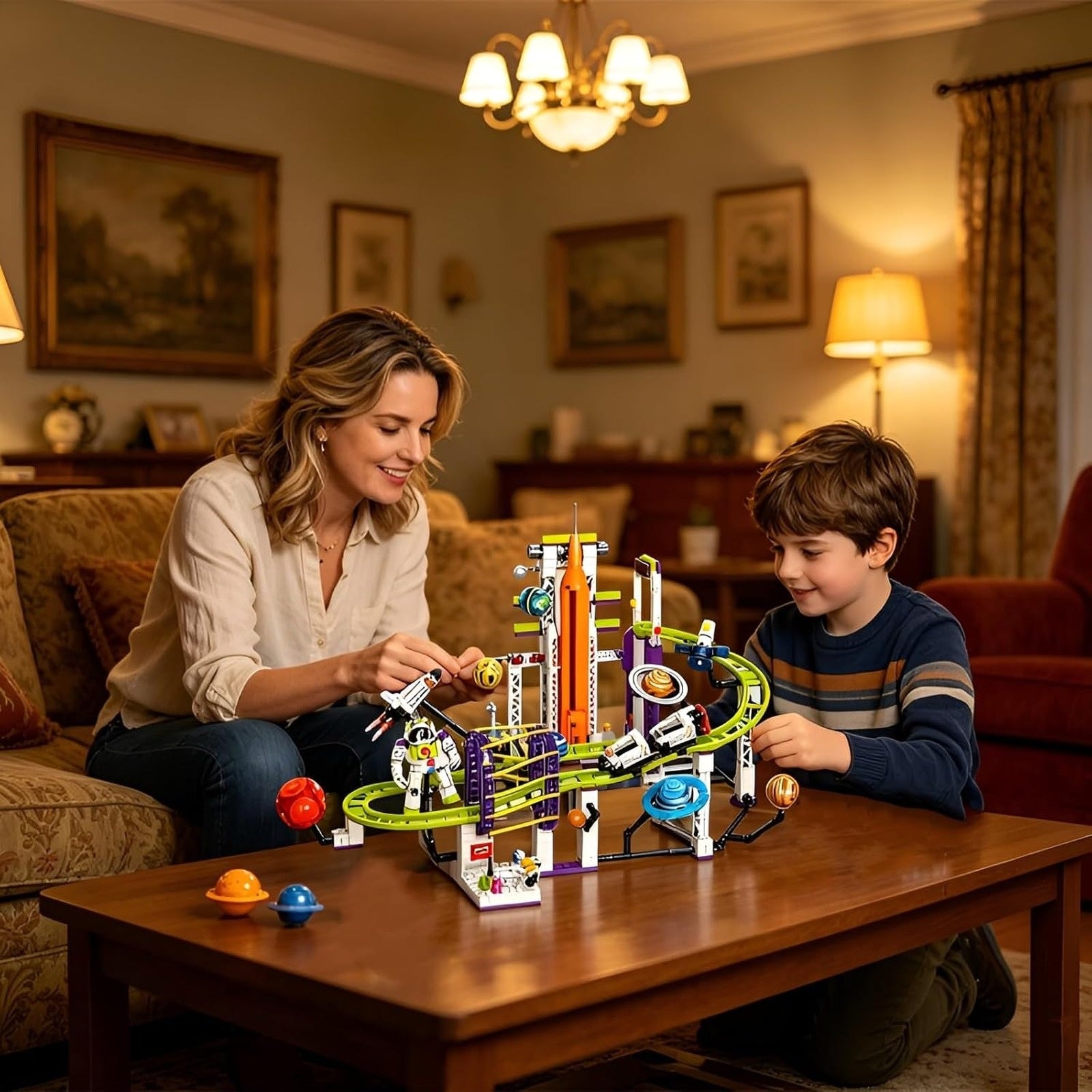 Orbital Adventure Space Roller Coaster family building activity lifestyle scene