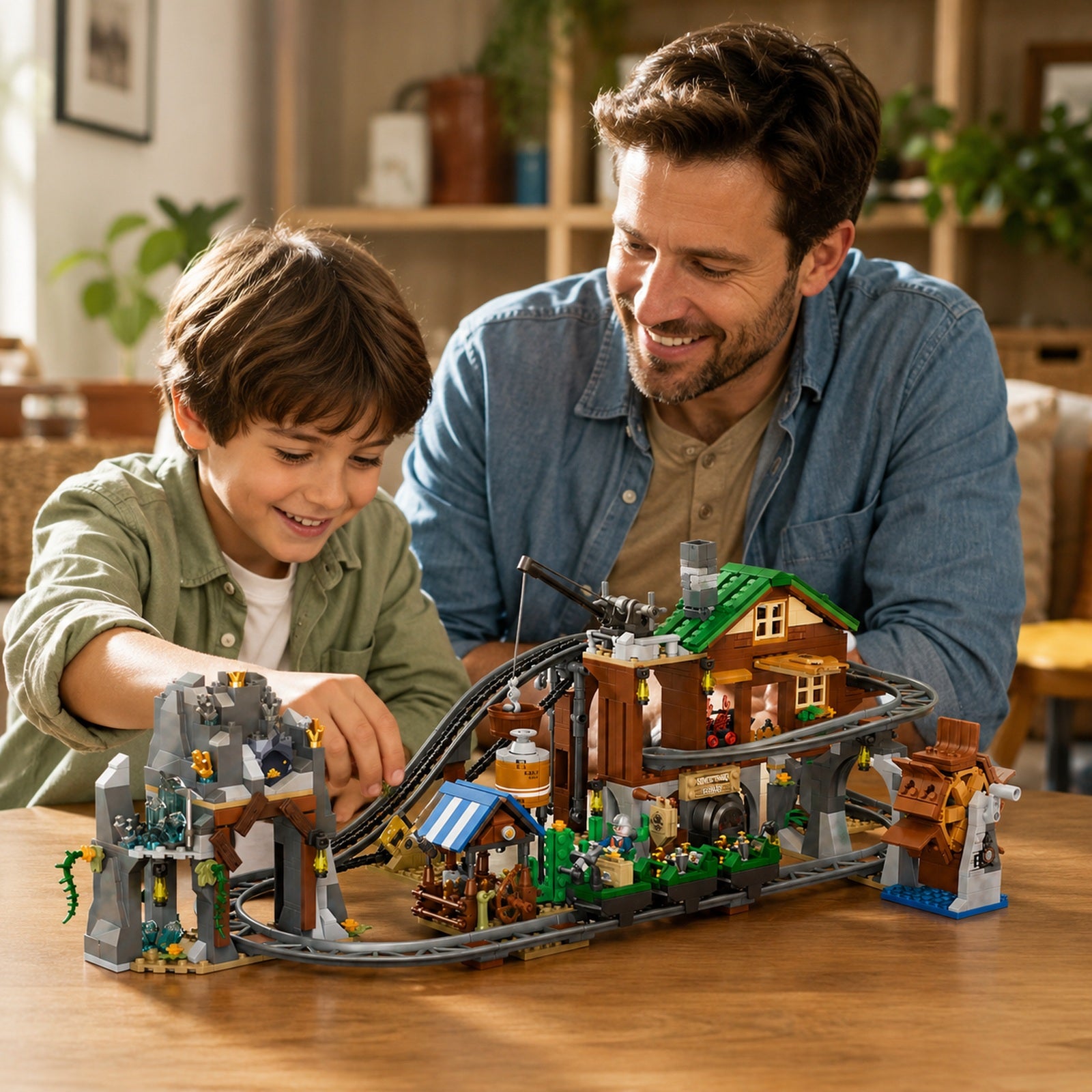 Orbital Adventure Mine Roller Coaster parent and child building activity lifestyle scene