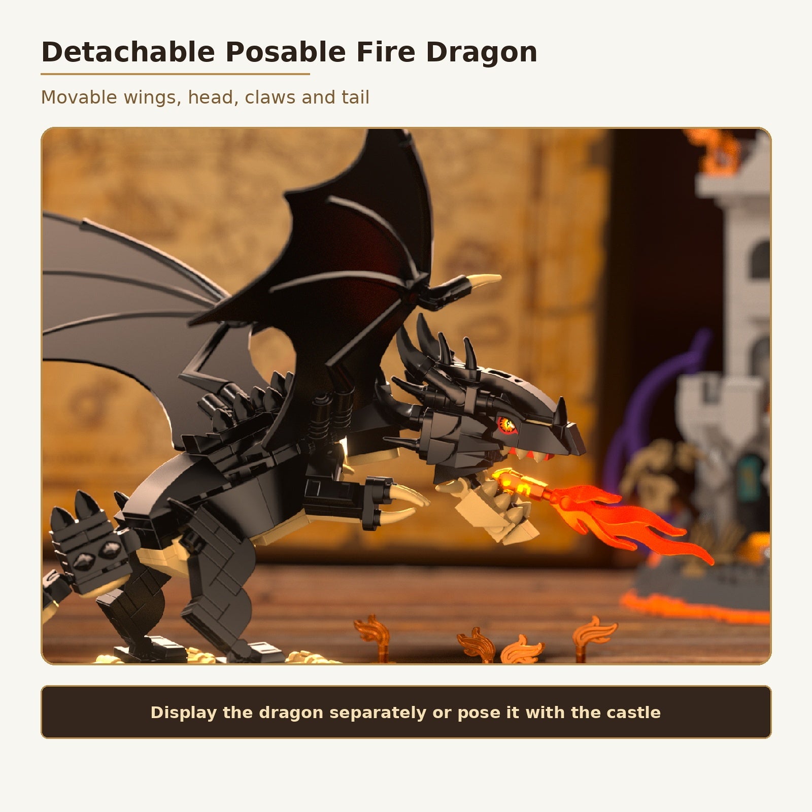 Dragon Flame Castle posable fire dragon feature