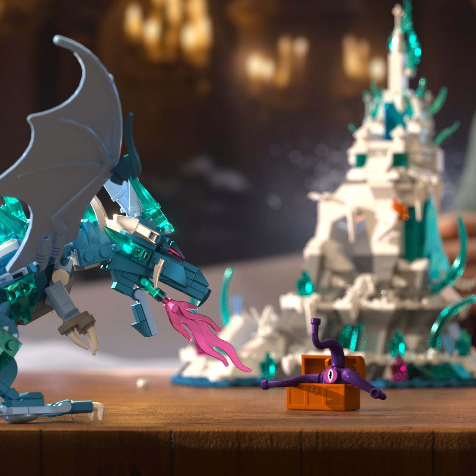 Frostspire Dominion ice dragon castle lifestyle display