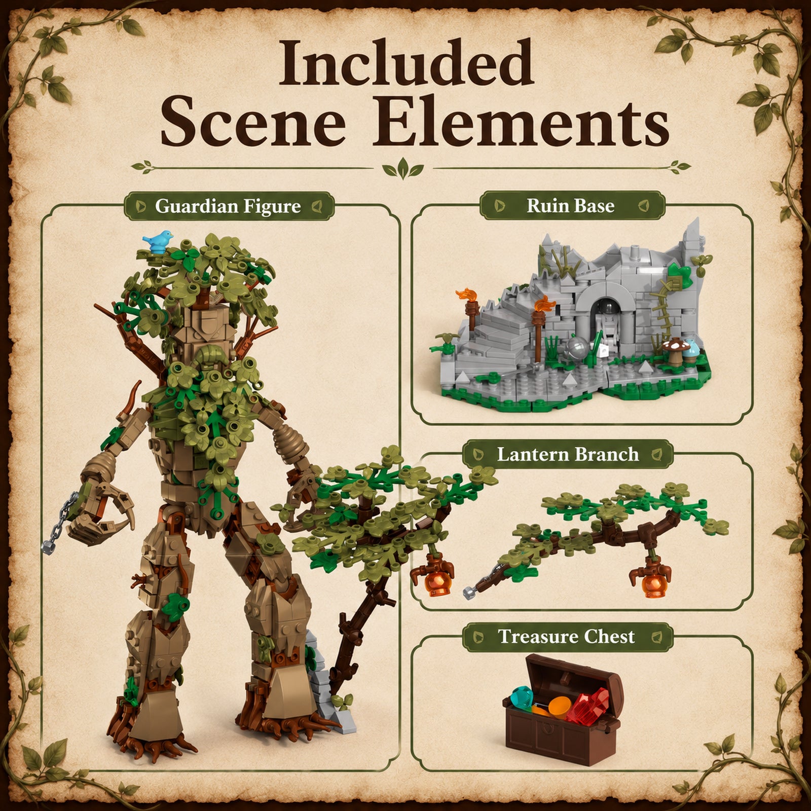 Arboreal Keep Fantasy Tree Guardian included scene elements